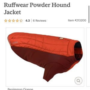 Ruffwear powderhound XL dog coat